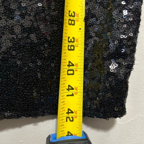 Fashion Nova Women's Dress Junior's S Black Sequin One Shoulder Long Sleeve Mini - Picture 7 of 7